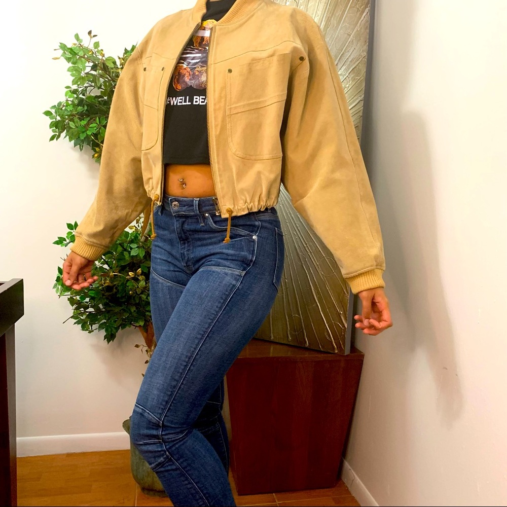 100% leather crop jacket Liz wear